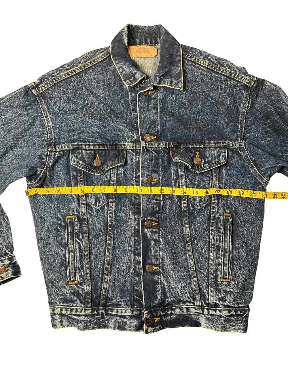 Vintage Levi's Type III 70507 Acid Wash Denim Trucker Jacket USA Small - Picture 14 of 15